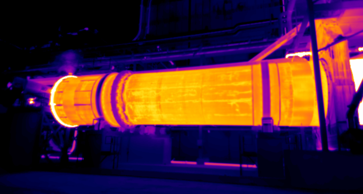 Thermal infrared scan of fiber dryer industrial equipment